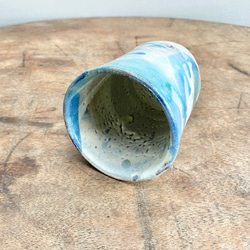 藁灰釉と青い流れ　タンブラー 9枚目の画像