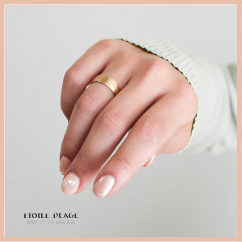 10K 10金*ワイドリング6mm*幅広 ツヤ消し マット加工 ゴールド リング