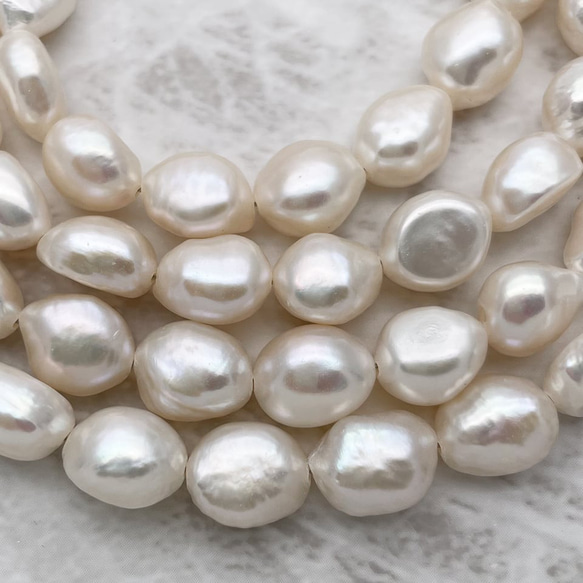 120cm 大粒バロック淡水パール ロングネックレス 金属アレルギー 本真珠 結婚 入園 入学 卒園 卒業 ウエディング 2枚目の画像