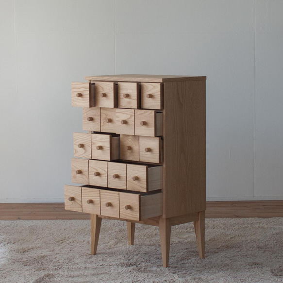 くりのドロワー木の取手（幅50cm・国産栗材・オイル仕上）キャビネット 引出し収納 小物入れ 5cm 奥行26cm 高9 キャビネット