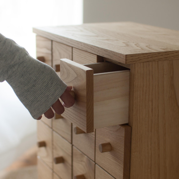 くりのドロワー木の取手（幅50cm・国産栗材・オイル仕上）キャビネット 引出し収納 小物入れ 5cm 奥行26cm 高9 キャビネット