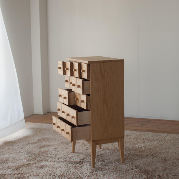 くりのドロワー木の取手（幅50cm・国産栗材・オイル仕上）キャビネット 引出し収納 小物入れ 5cm 奥行26cm 高9 キャビネット