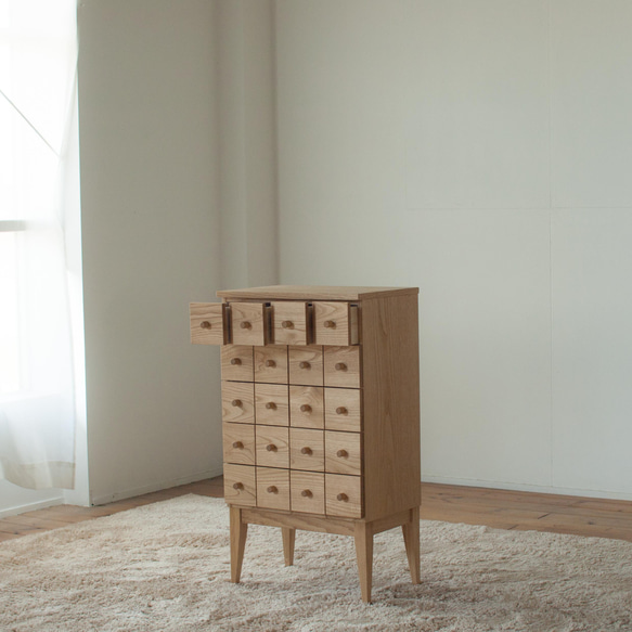 くりのドロワー木の取手（幅50cm・国産栗材・オイル仕上）キャビネット 引出し収納 小物入れ 5cm 奥行26cm 高9 キャビネット