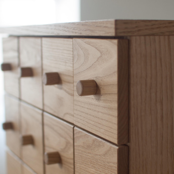 くりのドロワー木の取手（幅50cm・国産栗材・オイル仕上）キャビネット 引出し収納 小物入れ 5cm 奥行26cm 高9 キャビネット