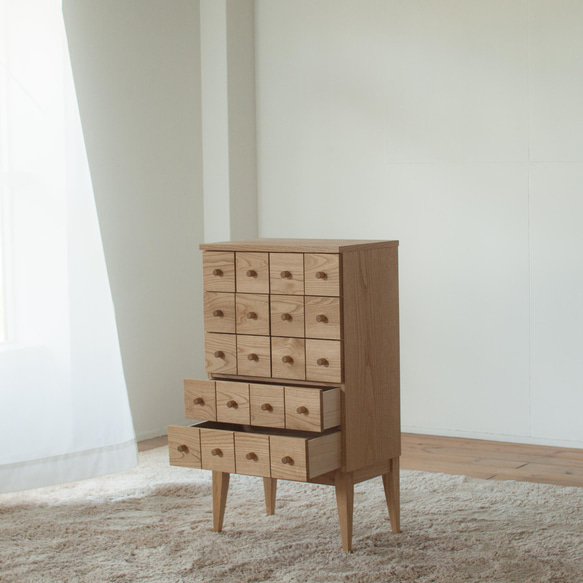 くりのドロワー木の取手（幅50cm・国産栗材・オイル仕上）キャビネット 引出し収納 小物入れ 5cm 奥行26cm 高9 キャビネット