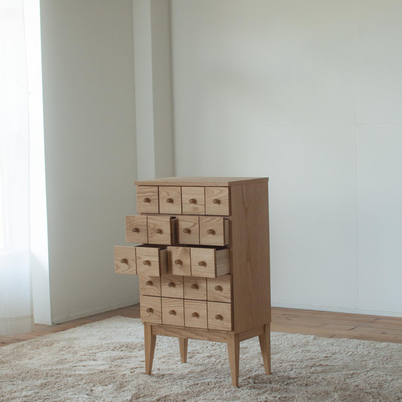 くりのドロワー木の取手（幅50cm・国産栗材・オイル仕上）キャビネット 引出し収納 小物入れ 5cm 奥行26cm 高9 キャビネット