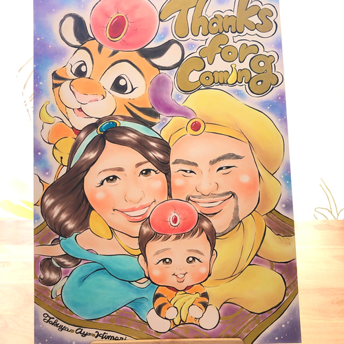 ☆A3サイズ☆大人数OK☆結婚式の似顔絵ウェルカムボード ウェルカム