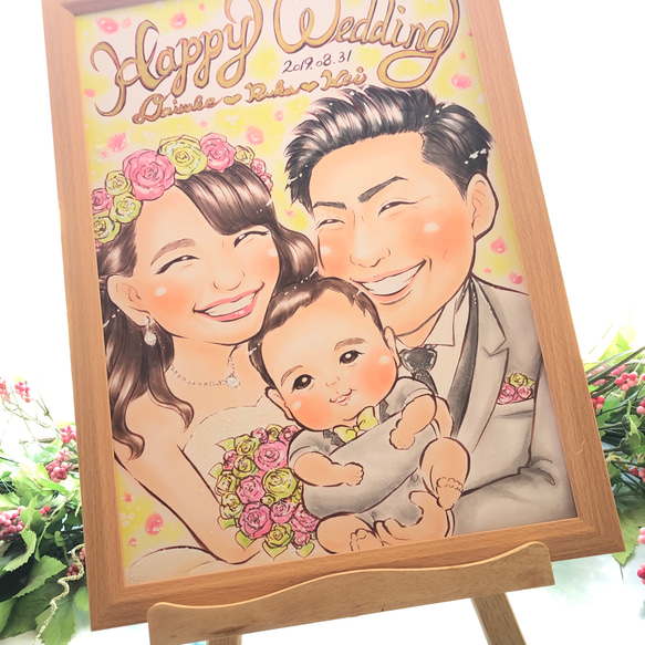 ★A3サイズ★大人数OK★結婚式の似顔絵ウェルカムボード 4枚目の画像