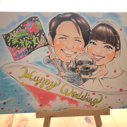 ★A3サイズ★大人数OK★結婚式の似顔絵ウェルカムボード 7枚目の画像