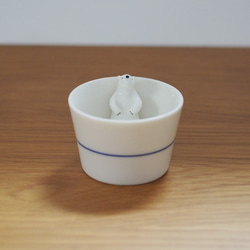 シロクマお猪口 No.2（箱なし） おちょこ・ぐい呑み・徳利 陶磁器 楽土