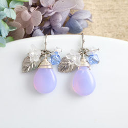 2way 金花のロイヤルブルーの雫ピアス or イヤリング ドイツ製