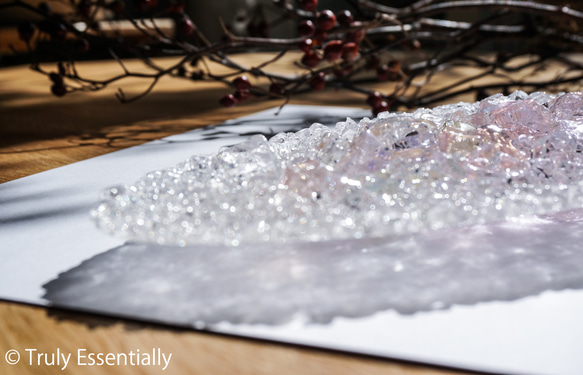 ガラスのインテリアトレイ -「 KAKERAの光 」 ● さくら色・28cm 3枚目の画像