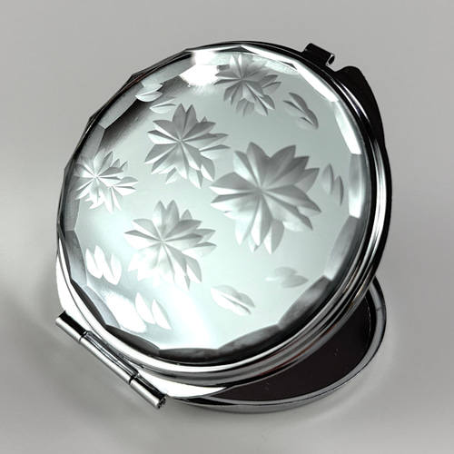 東京切子コンパクトミラー 星姫 クリアー Silver 手鏡 折りたたみ かわいい