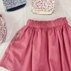 ウィルトシャー/リバティポケットのギャザースカート/ピンク/100〜160 10枚目の画像