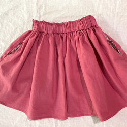 ウィルトシャー/リバティポケットのギャザースカート/ピンク/100〜160 8枚目の画像