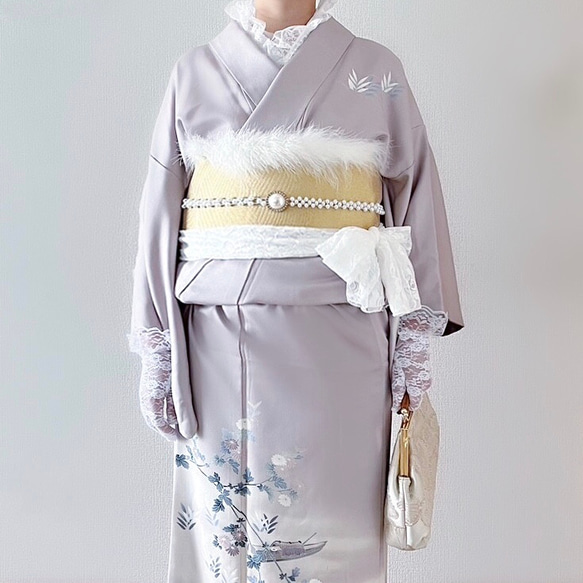 正絹帯揚げ・帯締め　レース半衿・帯揚げ　金刺繍半衿　豪華お飾り3点 正絹帯揚げ・帯締めレース半衿・帯揚げ金刺繍半衿豪華お飾り3点