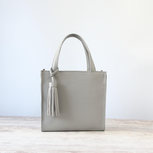 しかくトートbag☆彡グレー ・マチ幅12センチver トートバッグ