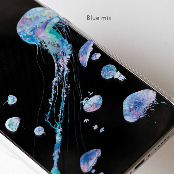 005：Jellyfish*水中をただようクラゲケース(カラーver) iPhone15〜 スマホケース 10枚目の画像
