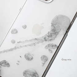 005：Jellyfish*水中をただようクラゲケース(カラーver) iPhone15〜 スマホケース 11枚目の画像