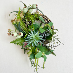 ドライフラワー　リース　グリーンリース　ユーカリとエリンジューム ドライフラワー リース グリーンリース ユーカリとエリンジューム
