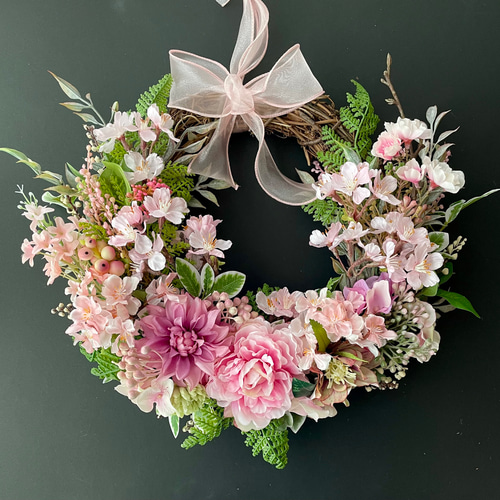 SAKURA wreath VI「受注制作」 リース Atelier Kamiyu 通販 5676498