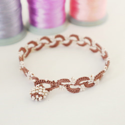 OYA crochet bracelet [RIVIERE] Milk Cocoa 第2張的照片