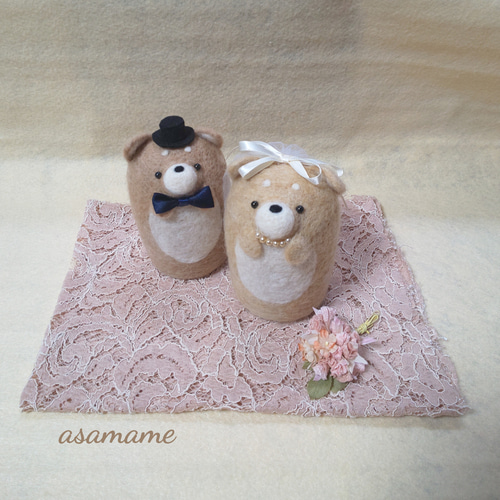 羊毛フェルト　JasmineBlue様 つぶらな瞳の柴犬さん ウェルカムドール 羊毛フェルト ◎再販11個目