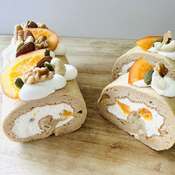 甘さ控えめ紅茶とオレンジのロールケーキ(10cm)【保存料着色料なし】 1枚目の画像