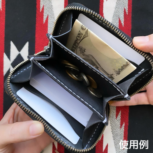 スマイル型押し》ラウンドハーフウォレット その他ミニ財布