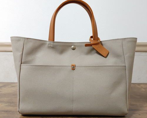 ✨Herve 美品✨ グレージュトートバッグ✨ 本革×帆布のトートバッグ MK-1 グレージュ トートバッグ BraveryField