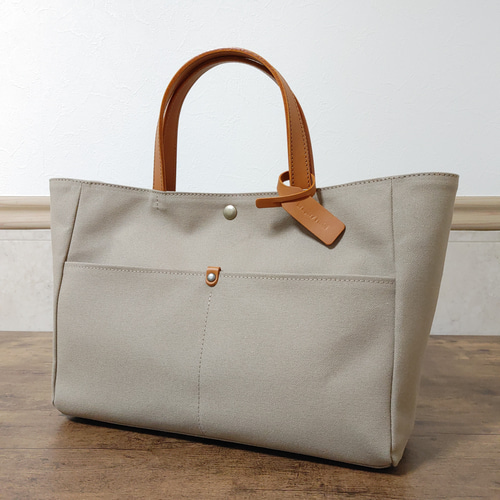 本革×帆布のトートバッグ MK-1 グレージュ トートバッグ BraveryField 