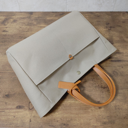 本革×帆布のトートバッグ MK-1 グレージュ トートバッグ BraveryField