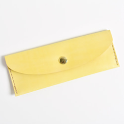 手工染色皮革筆袋“Lemon No.57（掛鉤筆袋/筆袋）” 第1張的照片
