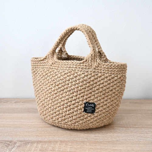 ぽってり麻紐バッグ 模様編み (タグ黒) かごバッグ c.door 通販