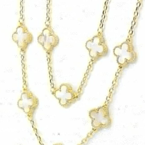 クローバー型 ネックレス　ホワイト ゴールド　マザーオブパール 楽天市場】クローバー ロングネックレス 白蝶貝 ネックレス