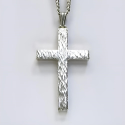 シンプルなラテン十字架　木肌光沢仕上げの小さなラテン十字架　cc04s 1枚目の画像