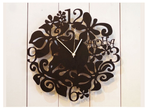 【ギフト・名入れ】ハワイアン　aloha clock　選べるカラー 10枚目の画像