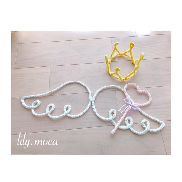 ウールレター 【天使の羽&ハートステッキ&1.2】、 （天使の羽、 2分の1  