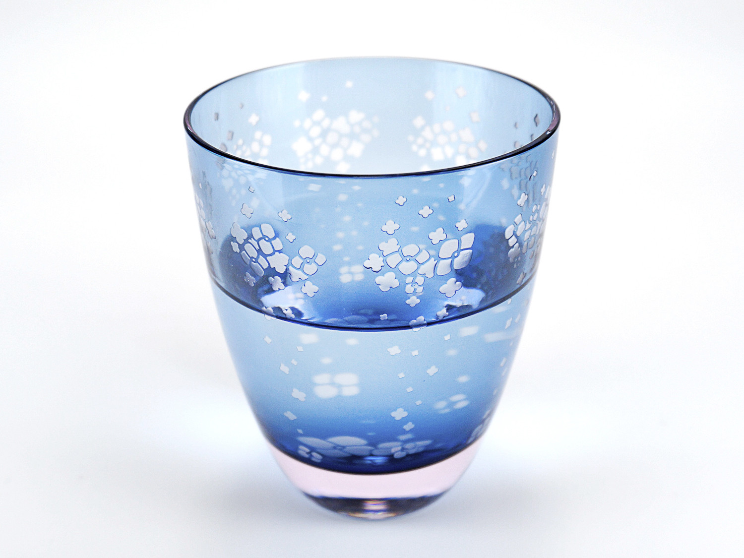 紫陽花のカーブグラス【天薄紅】