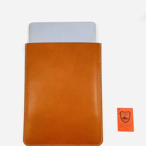 PCケース パソコンケース 本革 レザー アンティーク ブロックプリント