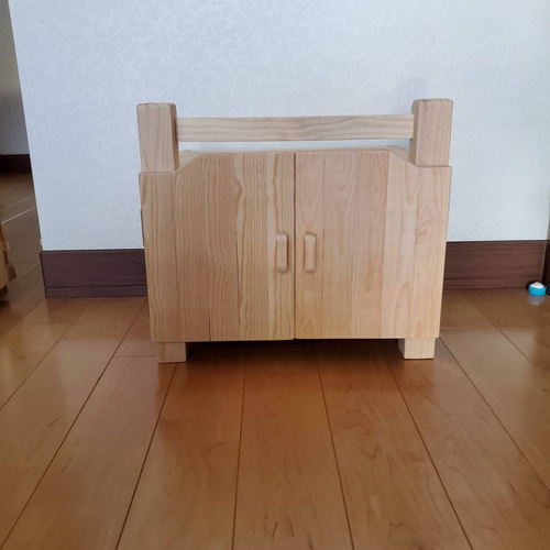 受注製作】机に変身！手作りキッチンセット&椅子 おもちゃ・人形