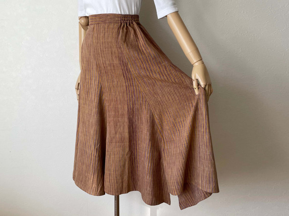 マキテキスタイル　巻きスカートロング　手紡ぎ手織り マキテキスタイル 巻きスカートロング 手紡ぎ手織り マキ