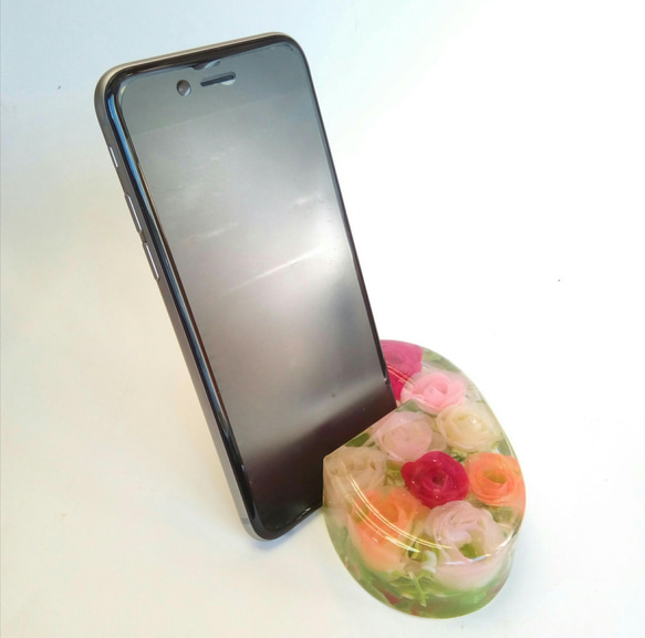 キッチンで使える かわいい スマホスタンド 薔薇  ◆受注制作：ご入金は出来上がってから◆ iPadスタンド 4枚目の画像