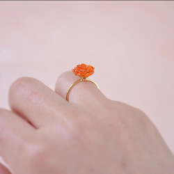 【邦德】小玫瑰戒指（橘色）*顏色可議 第5張的照片
