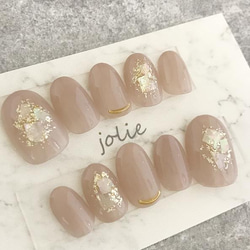 ナチュラルホワイトのシェルのニュアンスネイル ネイルチップ（つけ爪