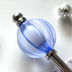 【名入れ無料】 ピアス 冬 シルバー パープル 紫 雪の結晶のカットガラスビーズ アクセサリー