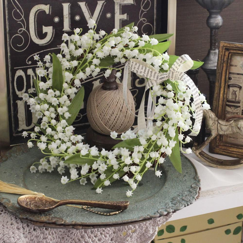 ニューすずらんリース アートフラワー petit chocolat 通販 5744122