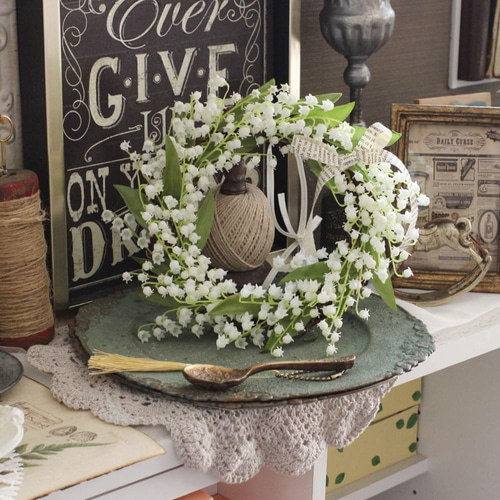 ニューすずらんリース アートフラワー petit chocolat 通販 5744122