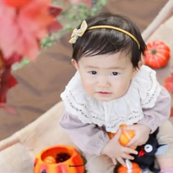 baby headband　✴︎ドットミニヨン&flower 9枚目の画像