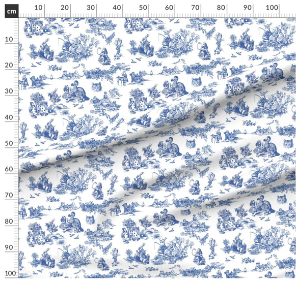 不思議の国のアリス アリス　生地 輸入生地 トワルドジュイのスタイル 2枚目の画像